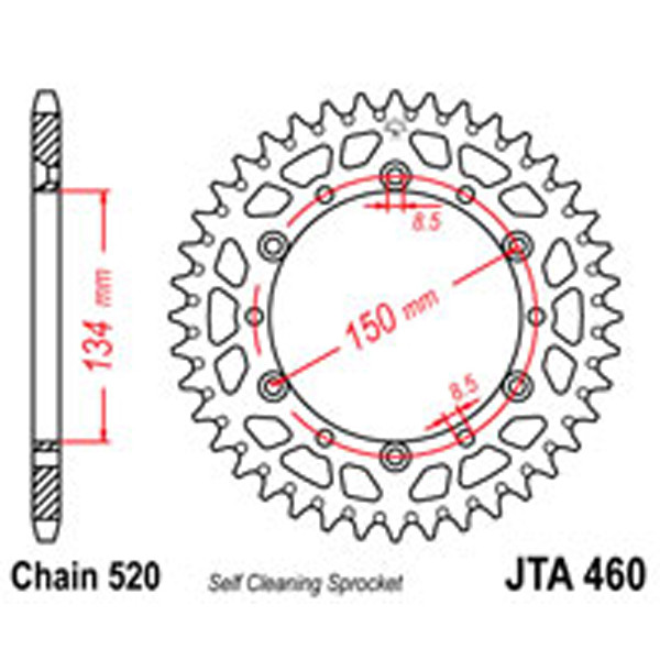 JT JT Rear Sprockets R/W 460-50SC